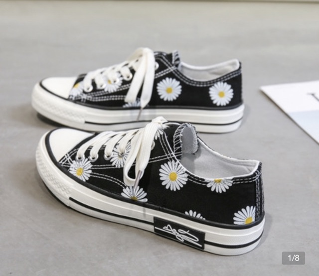 Giày hoa cúc cổ ngắn