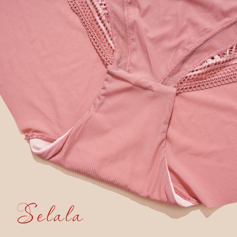 Quần Lót Su Selala Phối Ren Cạp Vừa Thông Thoáng Co Giãn 4 Chiều QS23