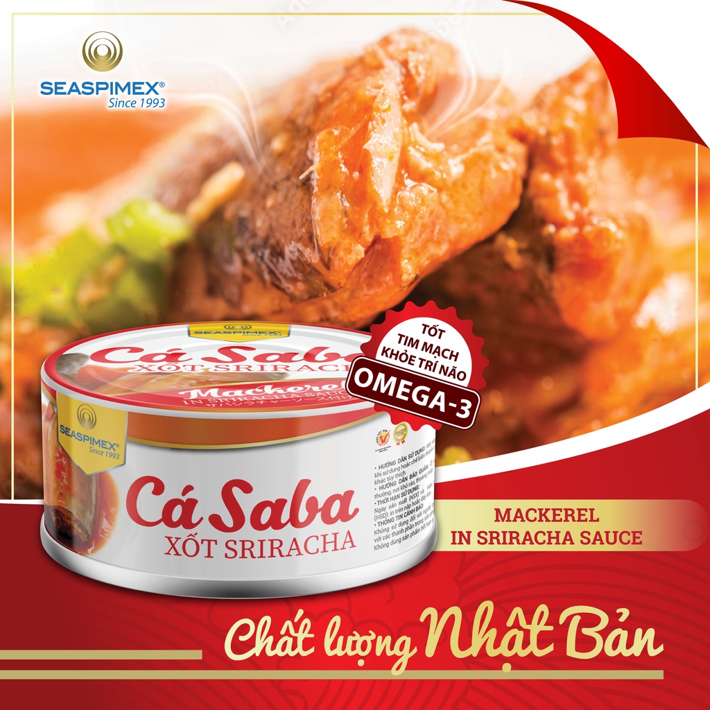 Cá Saba Nhật Sốt Sriracha SEASPIMEX 185gr