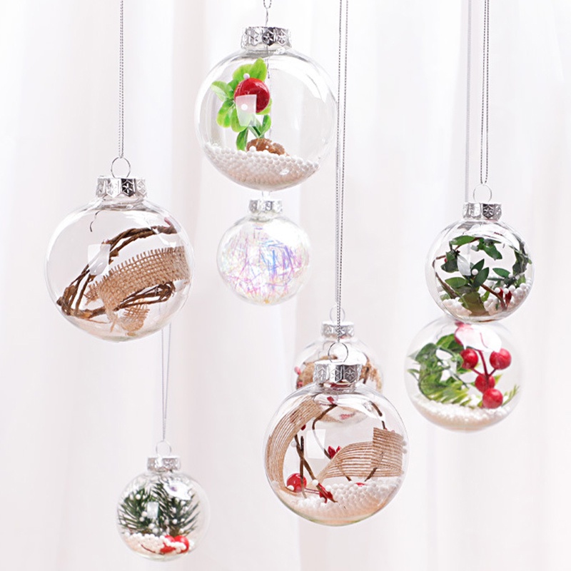 Quả Cầu Rỗng Trong Suốt 6 / 10cm Trang Trí Cây Thông Giáng Sinh / Sinh Nhật / Tiệc Cưới / Năm Mới DIY