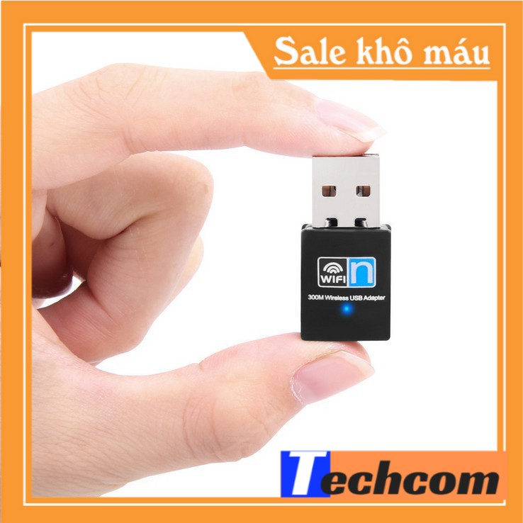 USB wifi -usb thu sóng wifi cực mạnh tốc độ 300Mbps cho máy tính, laptop (Không râu)