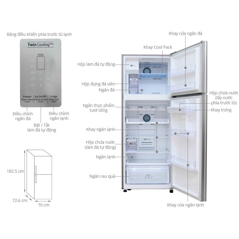 Tủ lạnh Samsung 451 lit RT46K6836SL/SV...Miễn Phí Ship HCM
