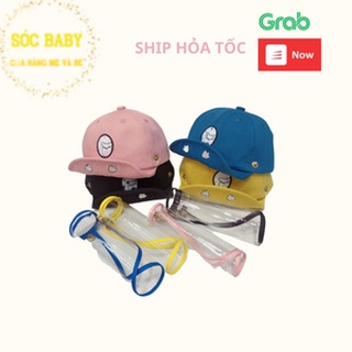 Mũ, nón có màng chắn chống gió bụi cho bé 5-18 tháng
