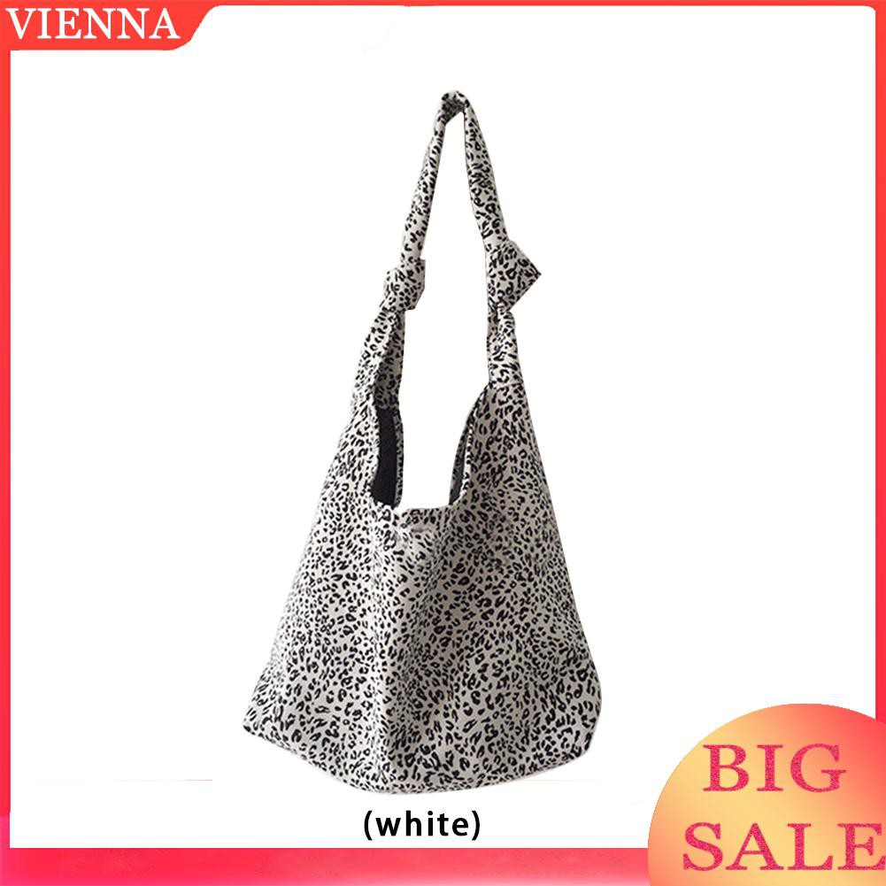 Túi tote cotton xách tay du lịch cỡ lớn hoa văn da beo thời trang nữ | BigBuy360 - bigbuy360.vn