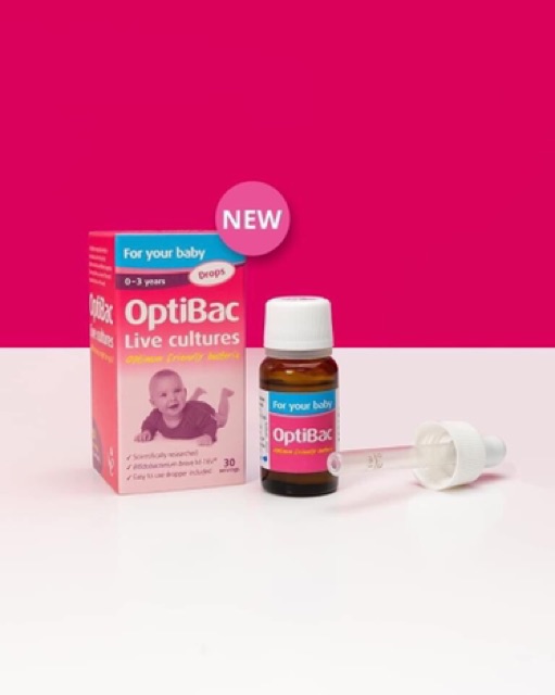 Men Optibac Probiotics Hồng dạng giọt Drops chuẩn UK 30ml