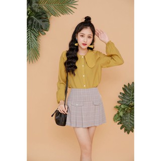 Áo sơ mi nữ cổ lá sen 92wear Newtag