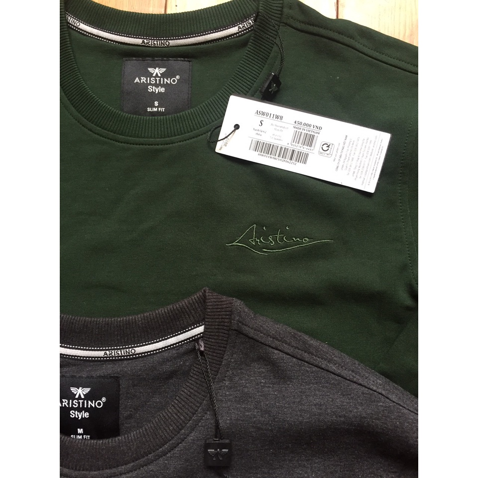 Áo thun nam bo gấu ARISTINO ASW011W8 dày dặn, chất liệu cotton tự nhiên, co giãn thoái mái