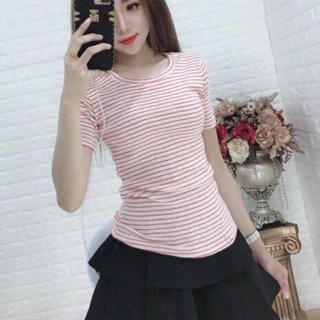 Áo thun sọc tay ngắn