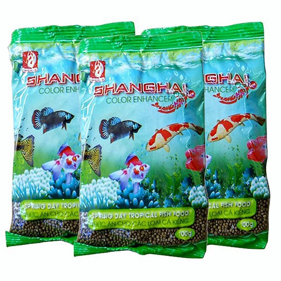 Gói thức ăn cá- cám cá ShangHai hạt nhỏ cho cá cảnh nhỏ gói 100g