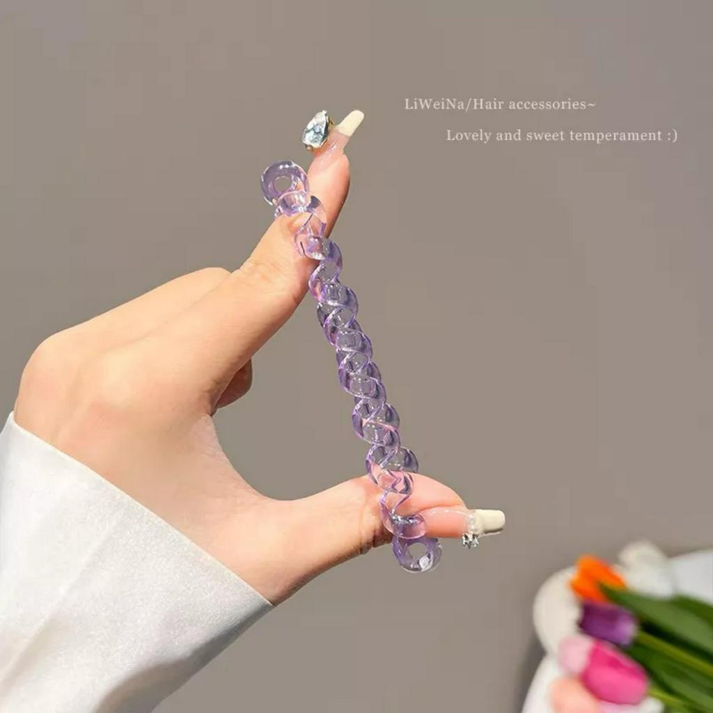 Set 6 Dây Buộc Tóc Đuôi Ngựa Xoắn Ốc Co Giãn Hàng Mới Phong Cách Hàn Quốc C.T