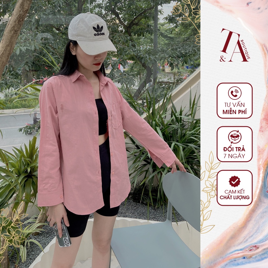 Áo Sơ Mi Nữ  Màu Hồng CHIDU Chất Liệu Vải Thô Cao Cấp Co Giãn, Thoáng Mát - TA004-3 | BigBuy360 - bigbuy360.vn