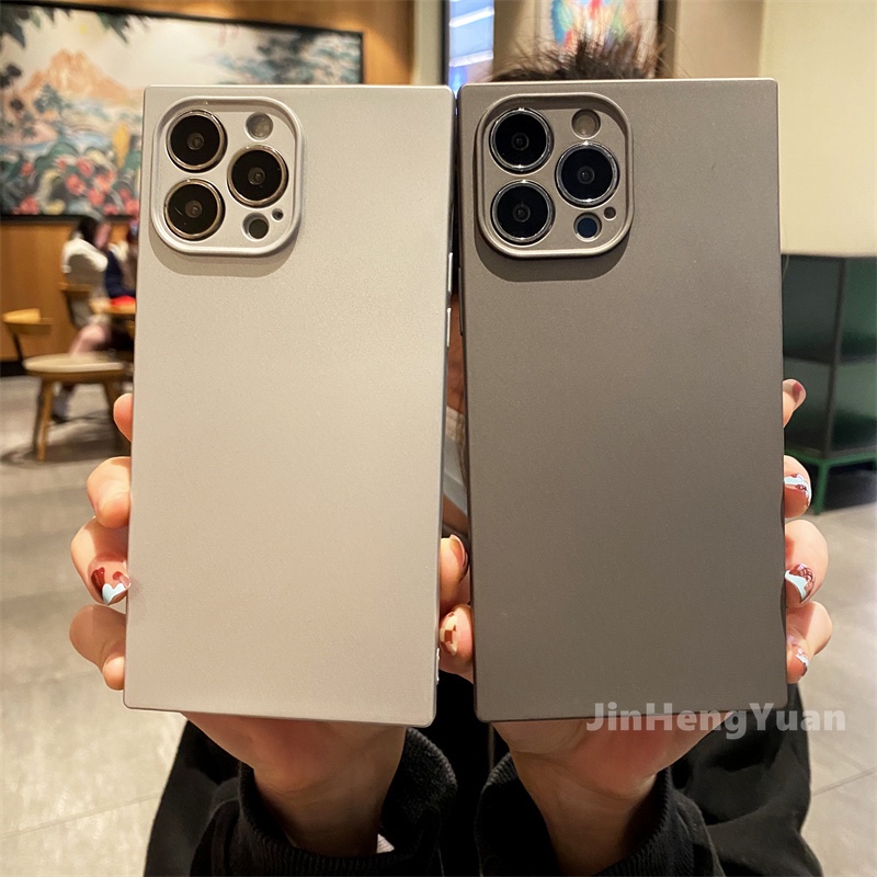 Ốp Điện Thoại TPU Silicon Mềm Viền Thẳng Sang Trọng Cho Iphone 13 12 11 Pro Max 7 8 Plus