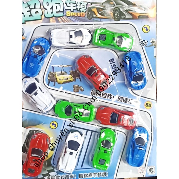 [ Hót Sale Sốc ] Vỉ 12 Ô Tô chạy Đà Siêu Nhanh cho bé