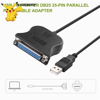 111all} Black USB to 25 Pin DB25 Parallel Printer Cable Adapter Cord Converter