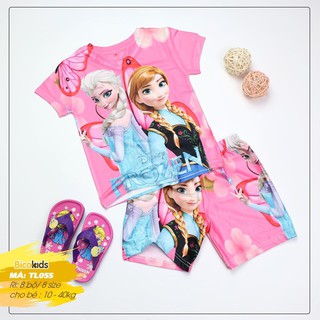 Bộ Quần Áo Công Chúa Elsa Hồng Lửng In 3D