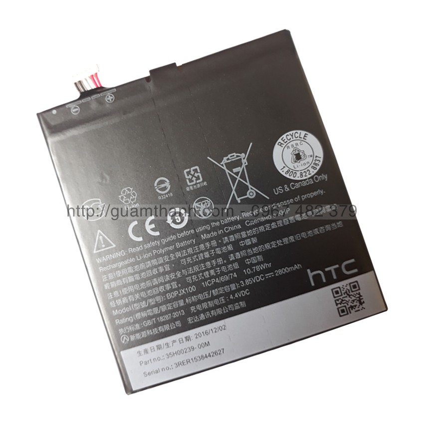 Pin HTC E9 , HTC One E9 Plus dung lượng 2800mAh Zin Cty