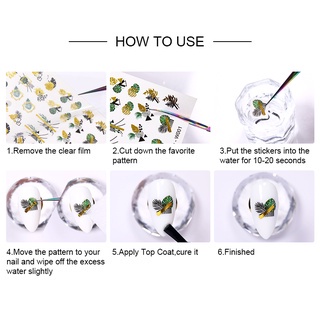 Set 6 tờ miếng dán móng tay UR SUGAR dạng chuyển nước dán móng nghệ thuật