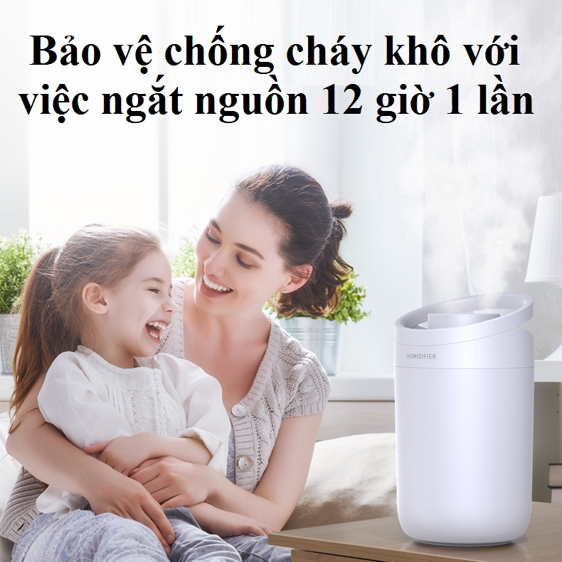 Máy phun sương dung tích lớn 3 lít 2 vòi phun với 3 chế độ phun sương tạo độ ẩm không khí hàng nội địa Trung có bảo hành