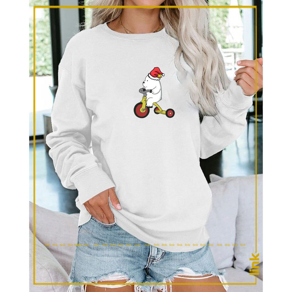 Áo trắng Sweater NOEL gấu trắng WE BARE BEARS cute