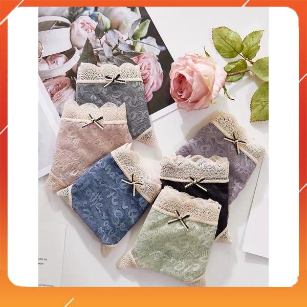 Quần lót nữ kháng khuẩn cạp cao nâng mông chất liệu ren cao cấp Q2109