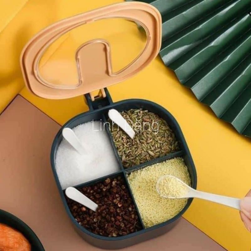Hộp đựng gia vị chia 4 ngăn ecoco tiện ích