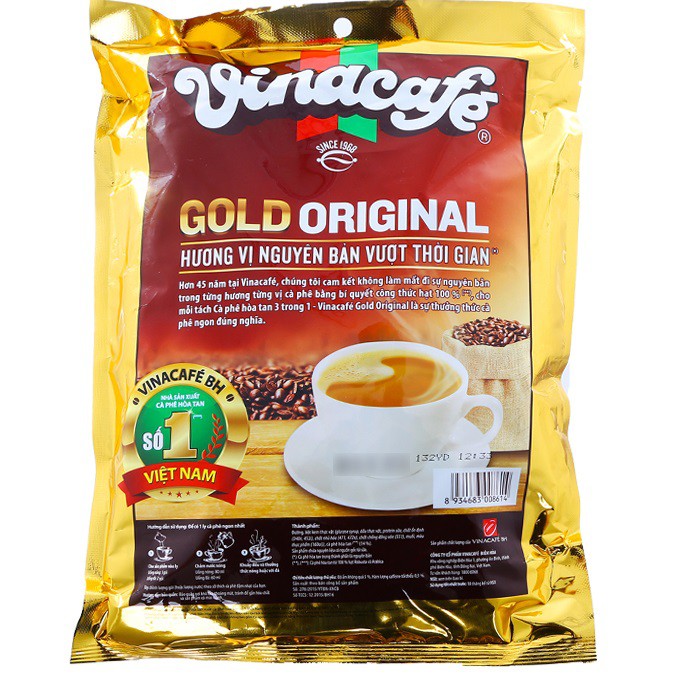 Cà phê hòa tan Vinacafe Gold 800g (40 gói x 20g)