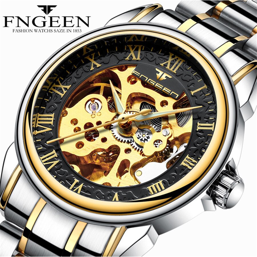 Đồng hồ Nam FNGEEN BRAY Cơ Automatic Lộ máy nghệ thuật