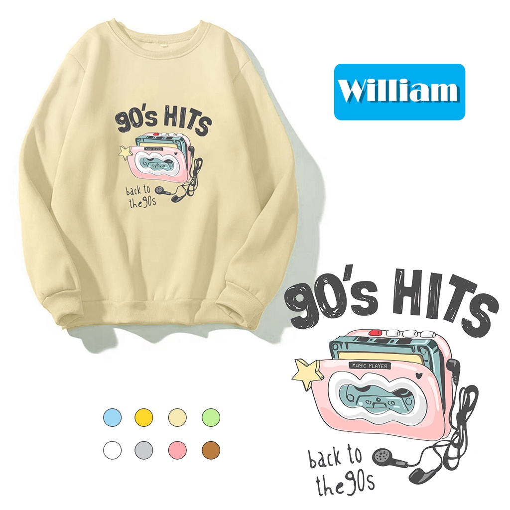 Áo sweater nam nữ in hình cực cute chất nỉ dày dặn, hợp làm áo cặp William - DS197