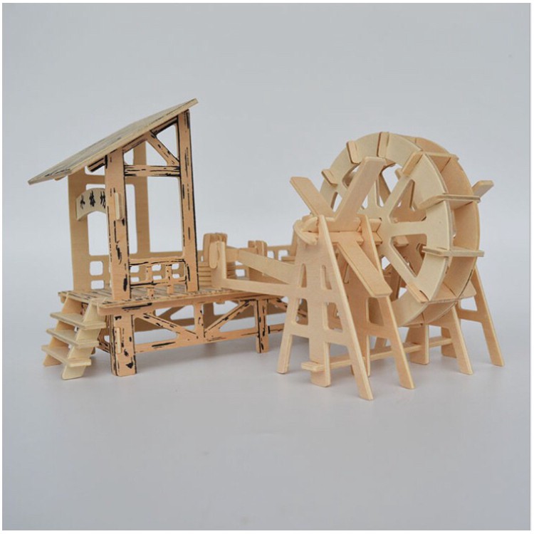 Mô hình lắp ráp gỗ 3D Bánh Xe Nước WATERING WHEEL