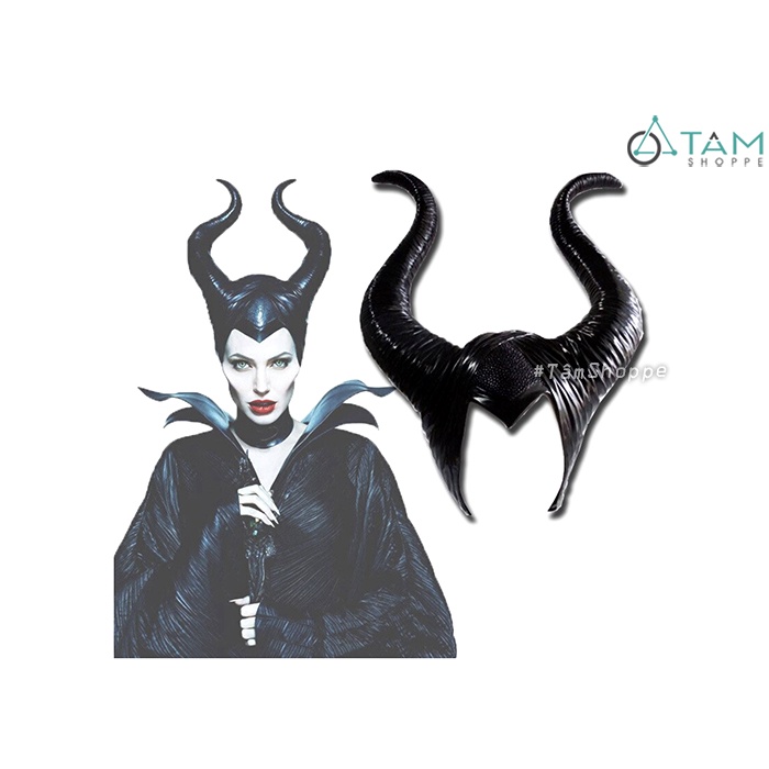 [HÀNG ĐẸP- CAO SU MỀM]  Nón sừng tiên hắc ám Maleficent cao su đen HLW-N-02