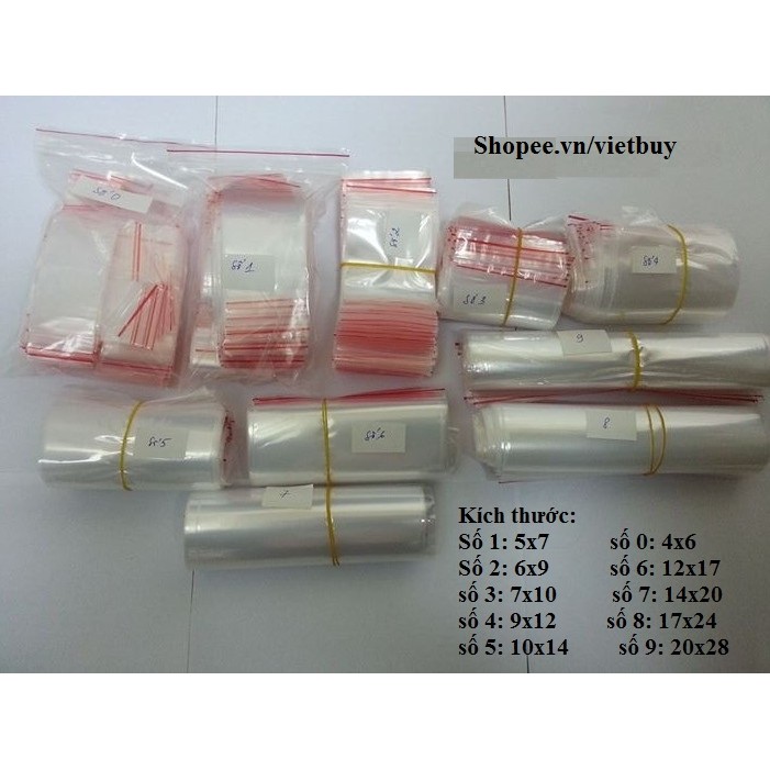 100G Túi zip các size 00-12