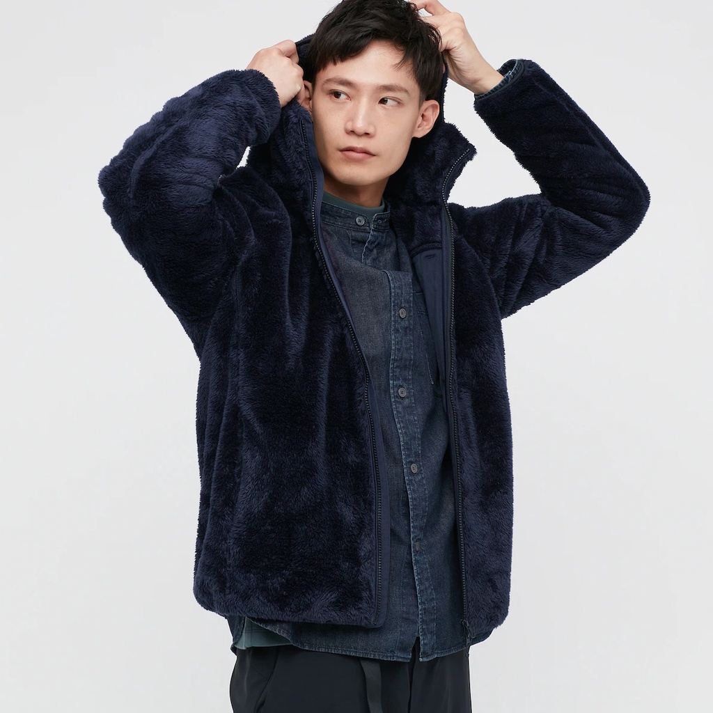 [Auth Uniqlo] Áo khoác lông cừu 2 mặt có mũ Nam Uniqlo - Nhật Bản