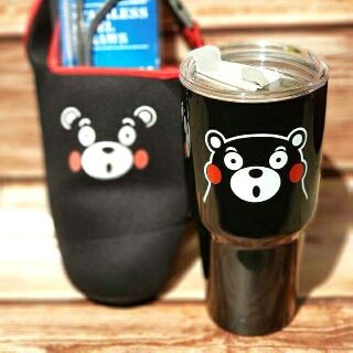 Combo ly giữ nhiệt gấu kumamon 900ml ĐẦY ĐỦ PHỤ KIỆN