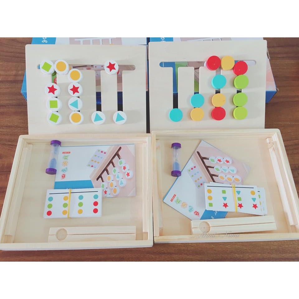 Đồ chơi trí tuệ gỗ an toàn cho bé,bộ phát triển tư duy logic toán học montessori 2 chức năng cho trẻ từ 3 tuổi