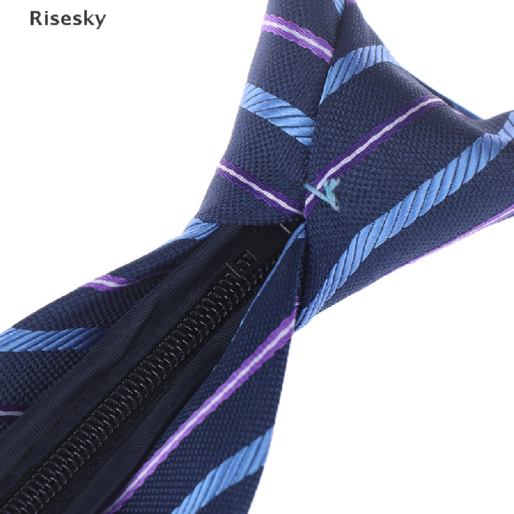 Cà Vạt Sọc Trơn Có Khóa Kéo Thời Trang Công Sở Cho Nam