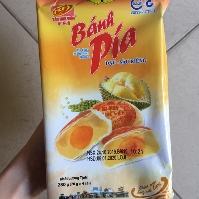 COMBO 5 GÓI BÁNH PÍA TÂN HUÊ VIÊN ĐẬU - SẦU RIÊNG TRỨNG MUỐI ( gói 280gr gồm 4 cái bánh )