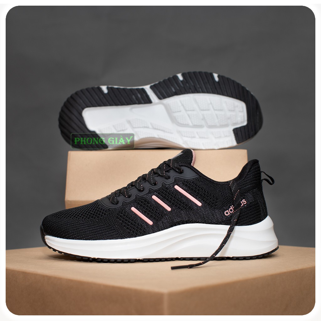Giày sneaker nữ giày thể thao nữ D529 màu đen hồng giày ulzzang nữ giày chạy bộ nữ
