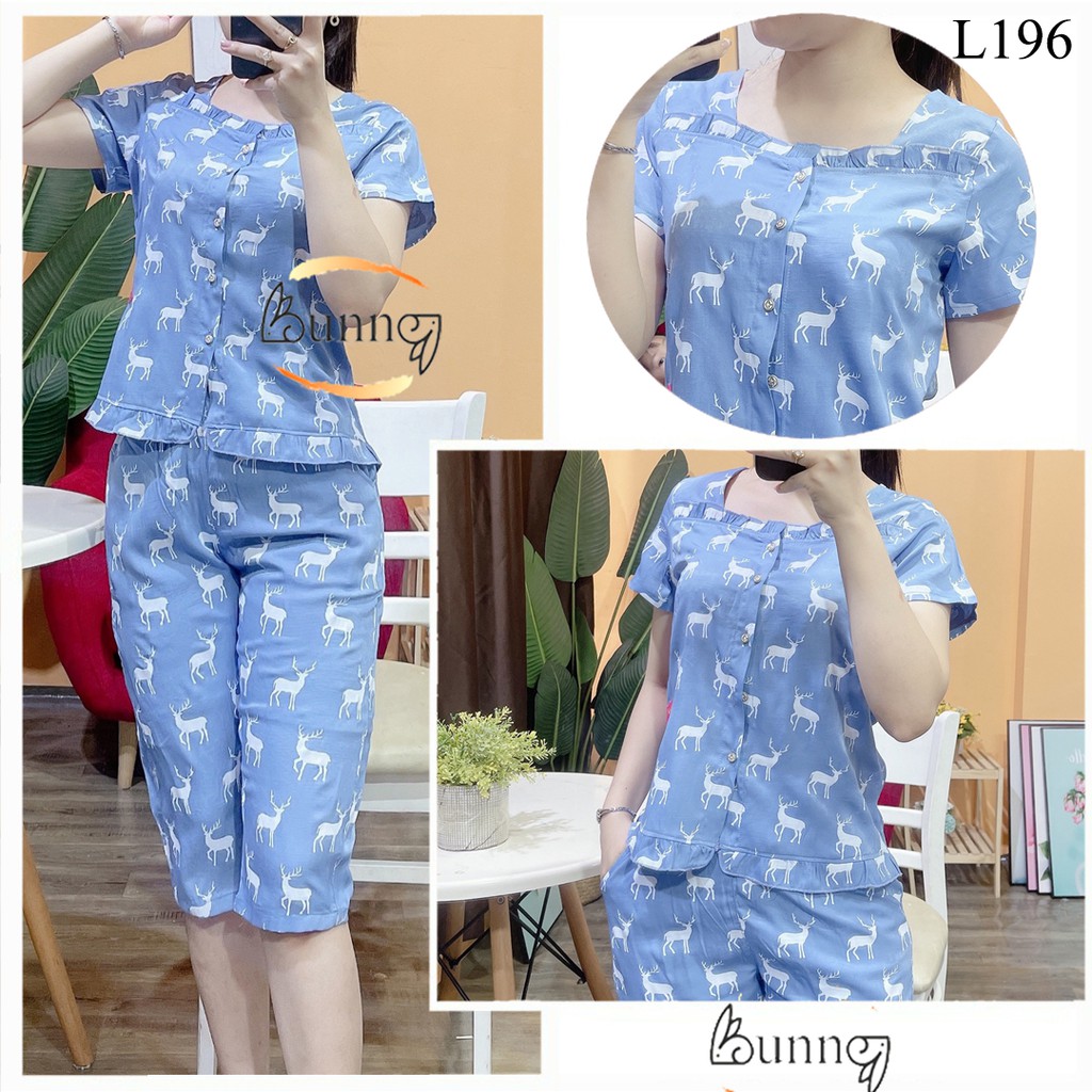 ĐỒ BỘ NỮ QUẦN ÁO BỘ NỮ MẶC Ở NHÀ CHẤT ĐŨI LẠNH MỀM MÁT HỌA TIẾT XINH XẮN NGỘ NGHĨNH