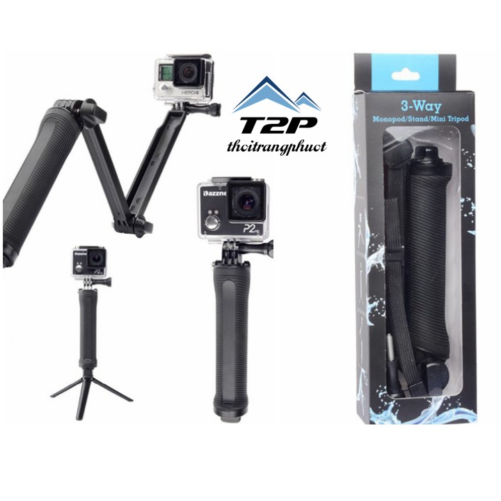 Gậy 3 ways Selfie – 3 Ways Monopod Gopro - phụ kiện camera hành trình