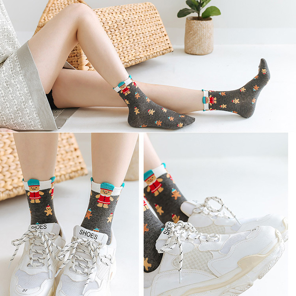 Tất Cotton Họa Tiết Giáng Sinh Dành Cho Nam Và Nữ