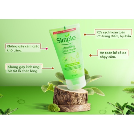 Sữa Rửa Mặt SIMPLE Kind To Skin Dạng Gel 150ml Gel Rửa Mặt Simple Mẫu Mới | BigBuy360 - bigbuy360.vn
