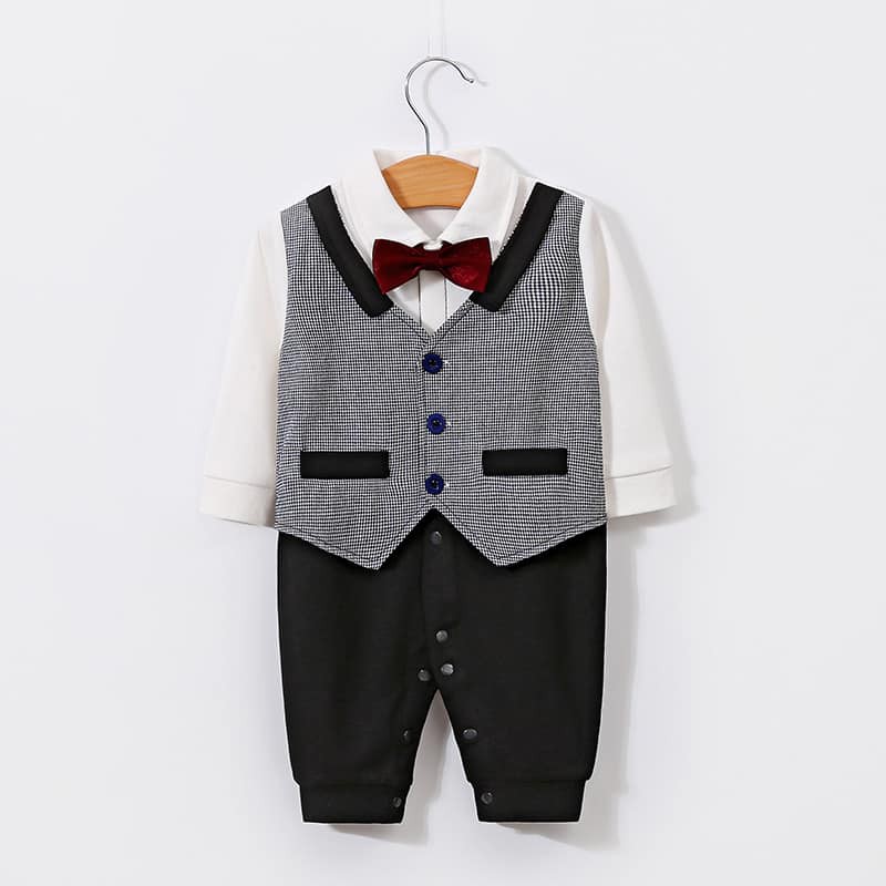 Body giả vest kèm nơ đỏ đáng yêu cho bé từ đầy tháng - 12M