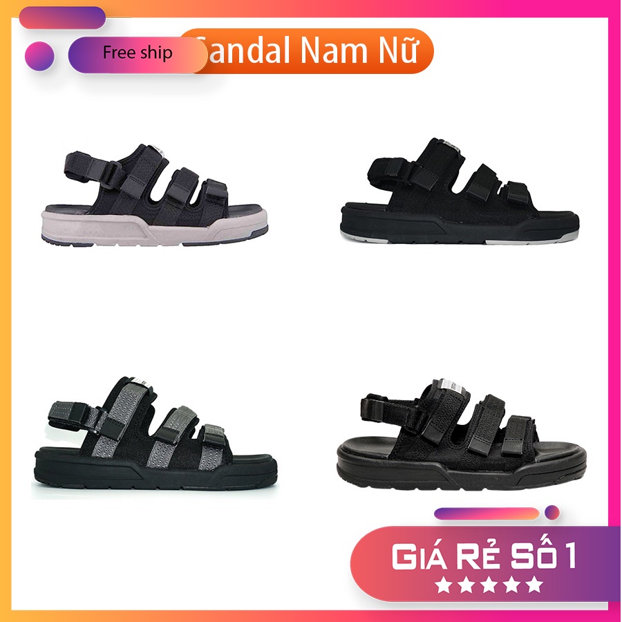 Sandal VENTO 3 quai SD-1001 màu đen chính hãng - Dép quai sau nam nữ đế bằng đi học, đi làm