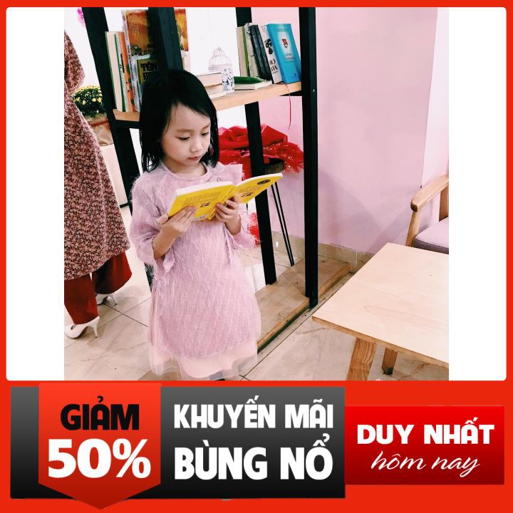 ÁO DÀI NƠ CỔ [FLASH SALE 50%], HÀNG THIẾT KẾ CAO CẤP CHO BÉ GÁI, CHẤT LƯỢNG LOẠI 1, CHUẨN ĐẸP Y HÌNH