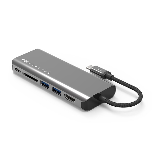 Bộ chia cổng USB Portable 6 in 1 USB-C Hub Feeltek - Hàng Chính Hãng