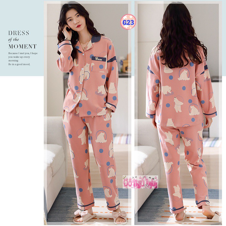 Bộ Pijama Dài Tay Mã G1 (cotton Mềm Mịn)