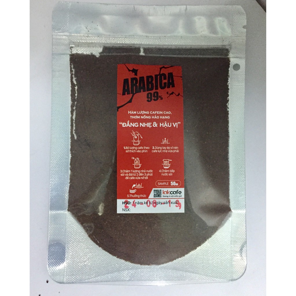 100gr Cafe Bột Arabica Nguyên Chất - Lakcafe Với Bí Quyết Nông Dân Dak Nông - Cafein Cao, Thơm Nồng, Đắng Nhẹ & Hậu Vị | BigBuy360 - bigbuy360.vn