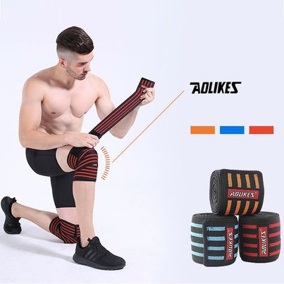 Băng Quấn Đầu Gối Tập Gym Aolikes Chính Hãng Dài 180cm  cao cấp tập tạ-05