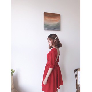 Đ. đỏ hở lưng H1556 (hình thật)