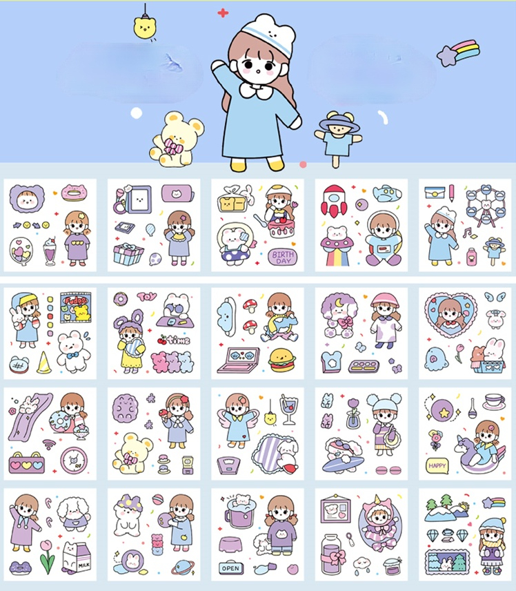 Bộ 20 miếng dán trang trí hình động vật đáng yêu | BigBuy360 - bigbuy360.vn